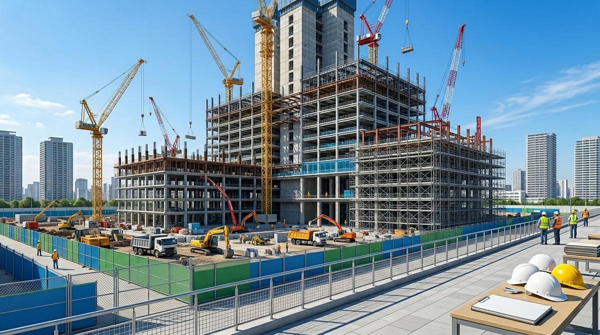 建設業界の活気や現代性、未来への展望を表現し、読者の興味を引きつけます。