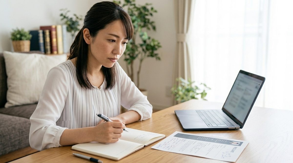 転職活動における具体的な準備段階、特に応募書類作成の重要性と集中度を表現します。